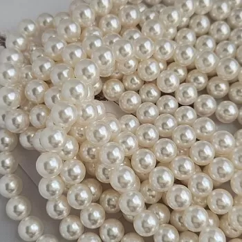 Нить 19.5-20 см Жемчуг Майорка 10 мм, жемчужный (9737-10) купить с доставкой по России | Интернет-магазин Viva Beads