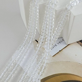 10 шт. Горный хрусталь синтетический 7.7х4.5 мм граненый рондель (9596-8) купить в Воронеже | Заказать в интернет-магазине Viva Beads
