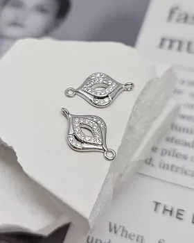 Коннектор с фианитами 17x10 мм родиевое покр. (8340-Р) Коннектор с фианитами 17x10 мм родиевое покр. (8340-Р)