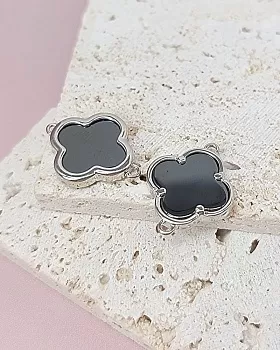 Коннектор Клевер 18.6х14.8 мм родиевое покр., керамика (7948-Р) купить с доставкой по России | Интернет-магазин Viva Beads