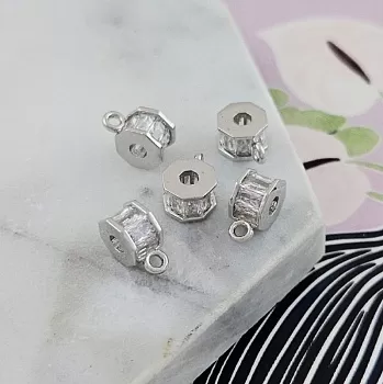 Бейл держатель для кулонов 10х7.3х5 мм вн. d 2.5 мм с фианитами родиевое покр. (9803-Р) купить с доставкой по России | Интернет-магазин Viva Beads