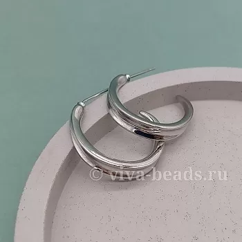 Серьги гвоздики (пуссеты) 24х5 мм родиевое покр. (6320-Р) Серьги гвоздики (пуссеты) 24х5 мм родиевое покр. (6320-Р)