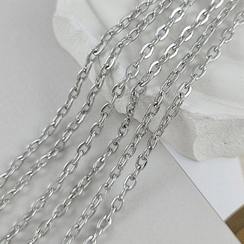 50 см Цепь якорная звено 3.2х4.8 мм, родиевое покрытие (9615-Р) купить с доставкой по России | Интернет-магазин Viva Beads