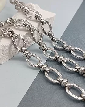 10 см Цепь 9.4 мм /толщина/ родиевое покр. (8245-Р) купить в Воронеже | Заказать в интернет-магазине Viva Beads
