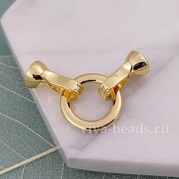 Замок круглый 16 мм / кольцо / позолота 14к (4897-З) купить в Воронеже | Заказать в интернет-магазине Viva Beads
 Замок круглый 16 мм / кольцо / позолота 14к (4897-З) купить в Воронеже | Заказать в интернет-магазине Viva Beads