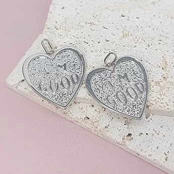 Подвеска Сердце 26х25 мм родиевое покр. (7940-Р) Подвеска Сердце 26х25 мм родиевое покр. (7940-Р)