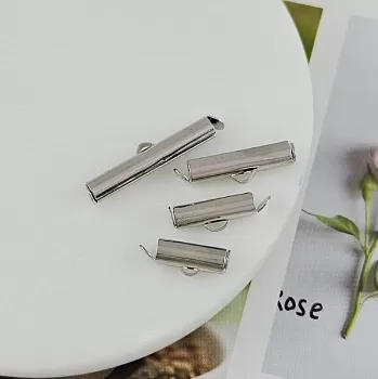 Концевик трубочка слайдер 6x26x4 мм, родиевое покрытие (7085-25-Р) купить с доставкой по России | Заказать в интернет-магазине Viva Beads
