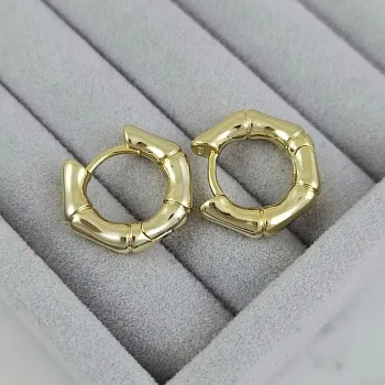 Швензы конго, бублики, кольца Бумбук 20х4 мм, позолота 14К (5532-З) купить с доставкой по России | Интернет-магазин Viva Beads