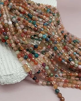 Нить 36 см Агат 4 мм граненая бусина микс цветов (6507) купить в Воронеже | Заказать в интернет-магазине Viva Beads
