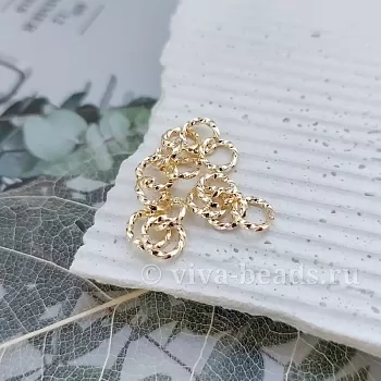 10 шт. Колечки витые 7х0.9 мм позолота (5681-7-З) соединительные колечки и кольца-коннекторы купить с доставкой по России | Интернет-магазин Viva Beads
