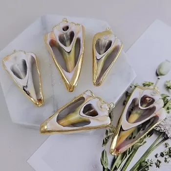 Подвеска Ракушка 45-56x21-26 мм в позолоте (9729) купить с доставкой по России | Интернет-магазин Viva Beads