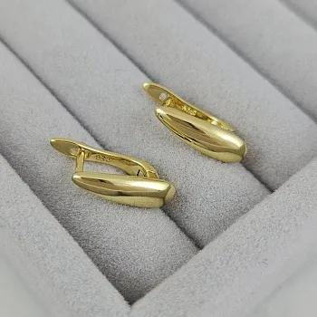 Швензы Капля с английским замком 16х5 мм позолота 14К (5380-З) швензы для серег купить с доставкой по России | Интернет-магазин Viva Beads