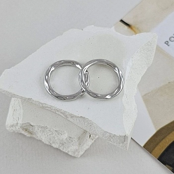 Кольцо коннектор 17 мм внутр. d 12.6 мм, текстурированное, родиевое покрытие (9578-Р) соединительные колечки и кольца-коннекторы купить с доставкой по России | Интернет-магазин Viva Beads