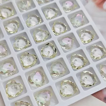 Подвеска Сердце 10.4 мм Luminous Green хрустальное стекло (6404-ЛГ) купить с доставкой по России | Интернет-магазин Viva Beads