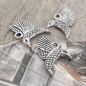 Подвеска Птица 18х15 мм цвет ант.серебро (2402) купить с доставкой по России | Интернет-магазин Viva Beads