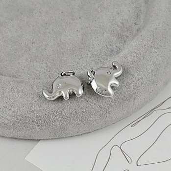 Подвеска Слон 12.3x14.7x4.2 мм родиевое покрытие (9550-Р) купить с доставкой по России | Интернет-магазин Viva Beads