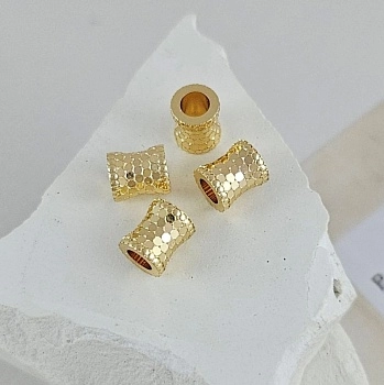 1 шт. Бусина разделитель 7.4х6.3 мм текстурированная, позолота 14К (9612-З) купить с доставкой по России | Интернет-магазин Viva Beads