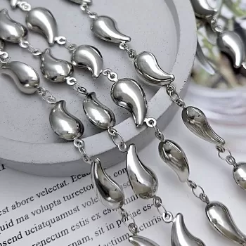 11 см Цепь Капли 9.8 мм / толщина / родиевое покрытие (8971-Р) купить в Воронеже | Заказать в интернет-магазине Viva Beads
