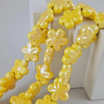 1 шт. Бусина Цветок 18 мм желтый, керамика (6478-Ж) купить с доставкой по России | Интернет-магазин Viva Beads