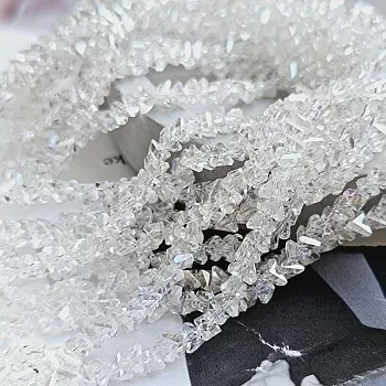 Нить 32 см Бусина хрустальная крошка ок. 4 мм прозрачный с блеском (7338-4-ПРОЗБЛ) купить с доставкой по России | Интернет-магазин Viva Beads