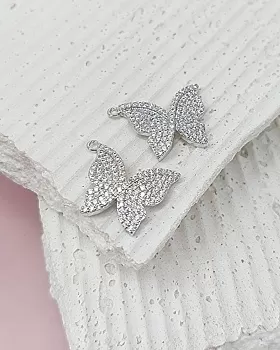 Подвеска Бабочка 20х18 мм с фианитами родиевое покр. (8176-Р) Подвеска Бабочка 20х18 мм с фианитами родиевое покр. (8176-Р)