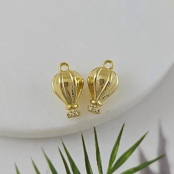 УЦЕНКА Подвеска Воздушный шар 15х8.6 мм с фианитами, позолота 14К (9956-З-УЦ)