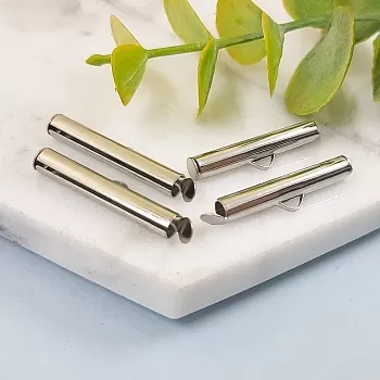 Концевик трубочка слайдер 6x25x4 мм сталь (7085-25-СТ) купить в #REGION_P# | Заказать в интернет-магазине Viva Beads
