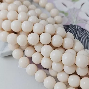 Нить 37 см Бусины стеклянные ок. 10 мм гладкий шар, светло-персиковый (9790-10-ПЕРС) купить с доставкой по России | Интернет-магазин Viva Beads