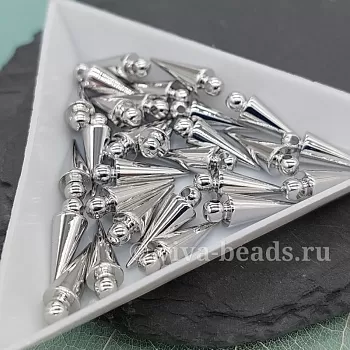 Подвеска Шип 15х5 мм родиевое покрытие (6605-15-Р) купить с доставкой по России | Интернет-магазин Viva Beads