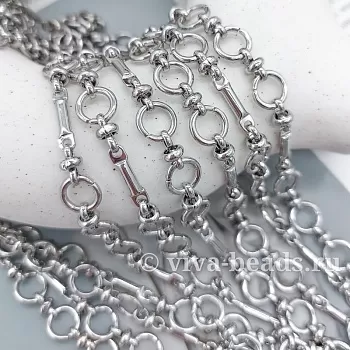 10 см Цепь 9 мм (толщина) родиевое покр. (7389-Р) купить в Воронеже | Заказать в интернет-магазине Viva Beads
