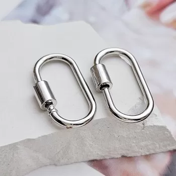 Замок карабин 25 мм родиевое покрытие (8588-Р) замок для украшений купить с доставкой по России | Интернет-магазин Viva Beads