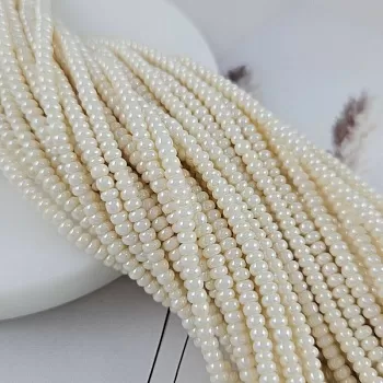 Нить 32 см Жемчуг Майорка 3х2 мм кремовый (6701) купить в Воронеже | Заказать в интернет-магазине Viva Beads
