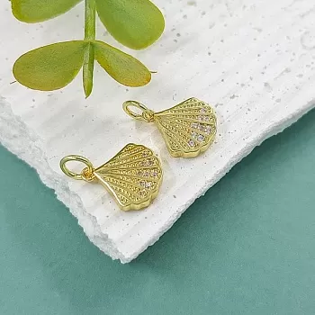 Подвеска с фианитами Ракушка 12.5x11x2.5 мм позолота (5621) купить с доставкой по России | Интернет-магазин Viva Beads