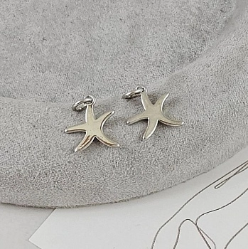 Подвеска кулон Морская звезда 11.8x11 мм, родиевое покрытие (9530-Р) купить с доставкой по России | Интернет-магазин Viva Beads