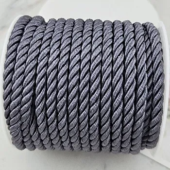 50 см Шнур витой нейлоновый ок. 5 мм серый (10166-СЕР) купить с доставкой по России | Интернет-магазин Viva Beads