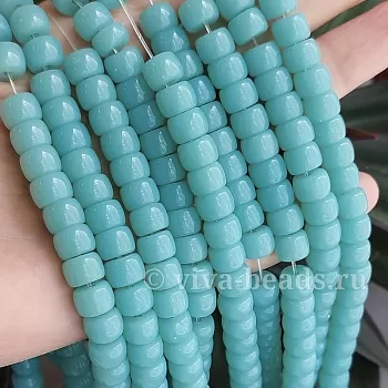 10 шт. Рондель 8х6 мм бирюза стекло (6491-БИР) купить в Воронеже | Заказать в интернет-магазине Viva Beads
