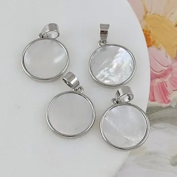 УЦЕНКА Подвеска кулон круглый с перламутром 14.6 мм родиевое покрытие (10139-Р-УЦ)