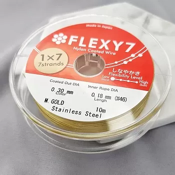 1 м Тросик FLEXY 7 - 0.3 мм цвет золото (6440-0.3-З) купить в Воронеже | Заказать в интернет-магазине Viva Beads
