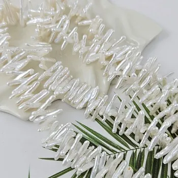 5 шт. Жемчуг натуральный барокко 17-22х2-4 мм палочки , АА белый (1006) купить в #REGION_P# | Заказать в интернет-магазине Viva Beads
