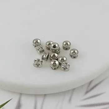 1 шт. Бусина разделитель 4.2х2.5 мм с фианитами, родиевое покрытие (9964-Р) купить с доставкой по России | Интернет-магазин Viva Beads