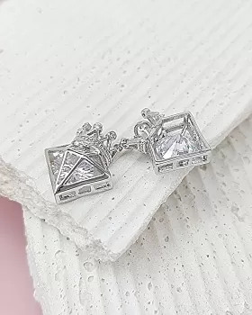 Подвеска Кристалл с короной 18х15.8х7.3 мм фианиты, родиевое покр. (8175-Р) купить с доставкой по России | Интернет-магазин Viva Beads