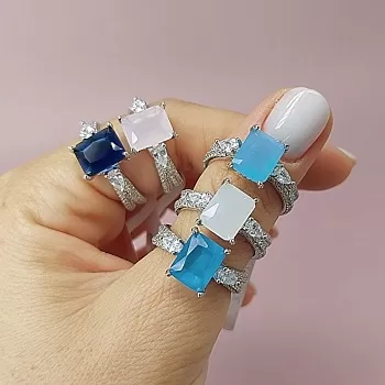 Кольцо с фианитами родиевое покр. (7852) купить с доставкой по России | Интернет-магазин Viva Beads