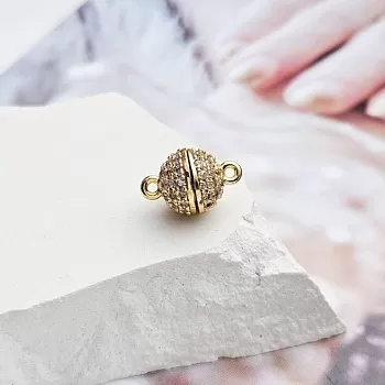 Замок магнитный с фианитами 8 мм позолота 14к (8589-З) замок для украшений купить с доставкой по России | Интернет-магазин Viva Beads