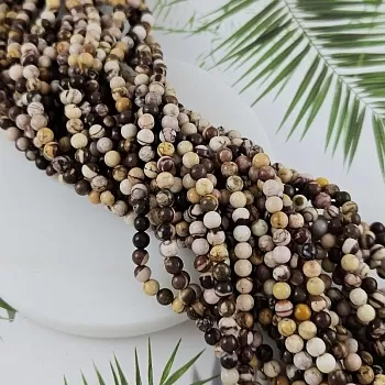 Нить 38 см Яшма зебровая ок. 4.5 мм бусины гладкий шар (9934-4) для бижутерии купить с доставкой по России | Интернет‑магазин Viva Beads