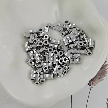 10 шт. Бусина разделитель 5х2.8 мм граненая трубочка, родиевое покрытие (9917-Р) купить с доставкой по России | Интернет-магазин Viva Beads