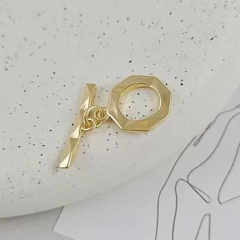 Замок тоггл Геометрия, кольцо 14х18 мм позолота 14К (9482-З) замок для украшений купить с доставкой по России | Интернет-магазин Viva Beads