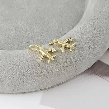 Подвеска Самолет с фианитом 11.2х10 мм позолота 14К (9330-З) купить с доставкой по России | Интернет-магазин Viva Beads