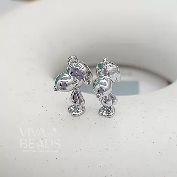 Подвеска Снупи собачка 19.6х11.8х7.2 мм родиевое покр. (7594-Р)