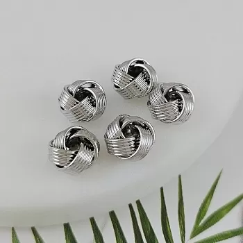 1 шт. Бусина разделитель 9.4х5.9 мм "плетеная", родиевое покрытие (9922-Р) купить с доставкой по России | Интернет-магазин Viva Beads