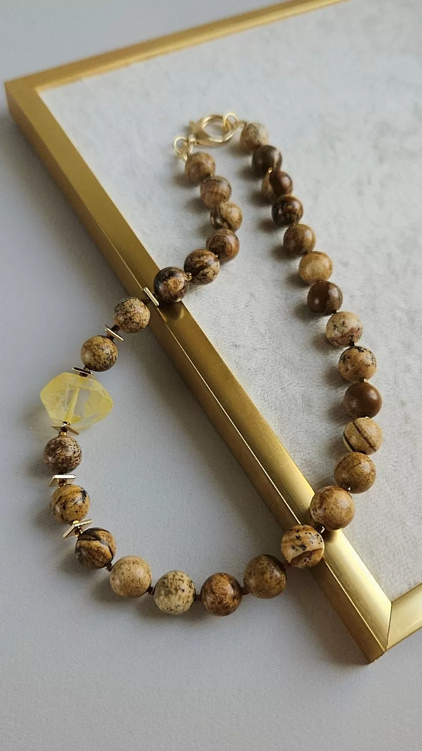 Мастер-класс - создаем колье из песочной яшмы